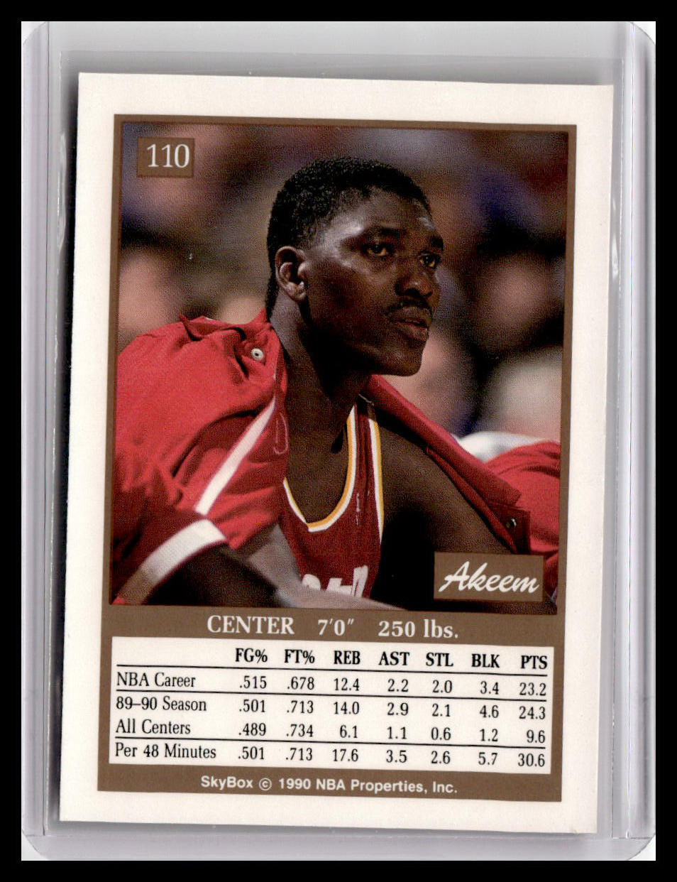1990-91 SkyBox #110 Akeem Olajuwon