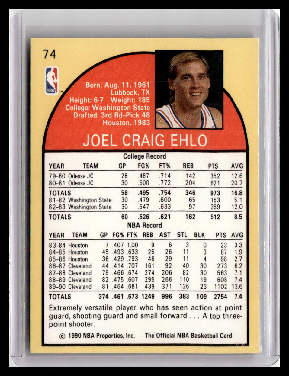 1990-91 Hoops #74 Craig Ehlo