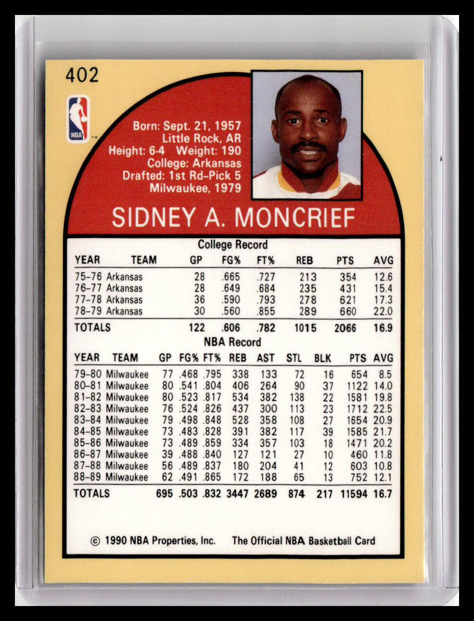 1990-91 Hoops #402 Sidney Moncrief