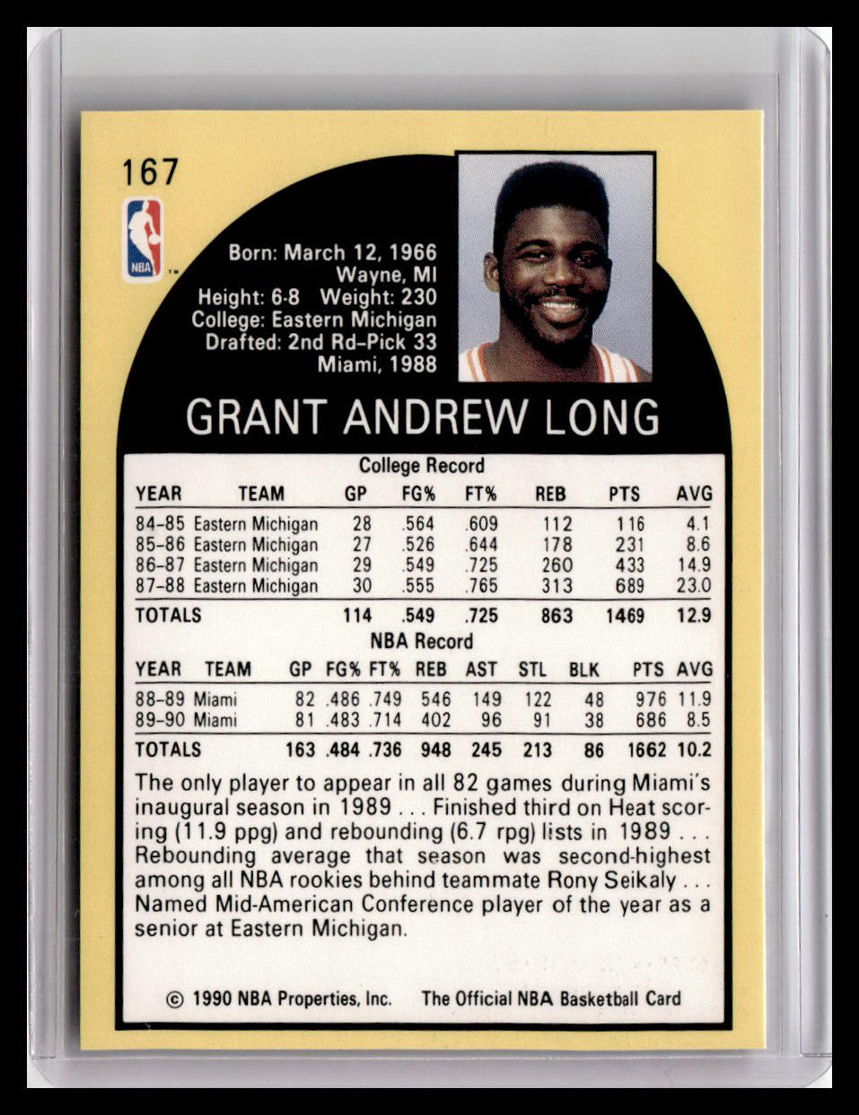 1990-91 Hoops #167 Grant Long