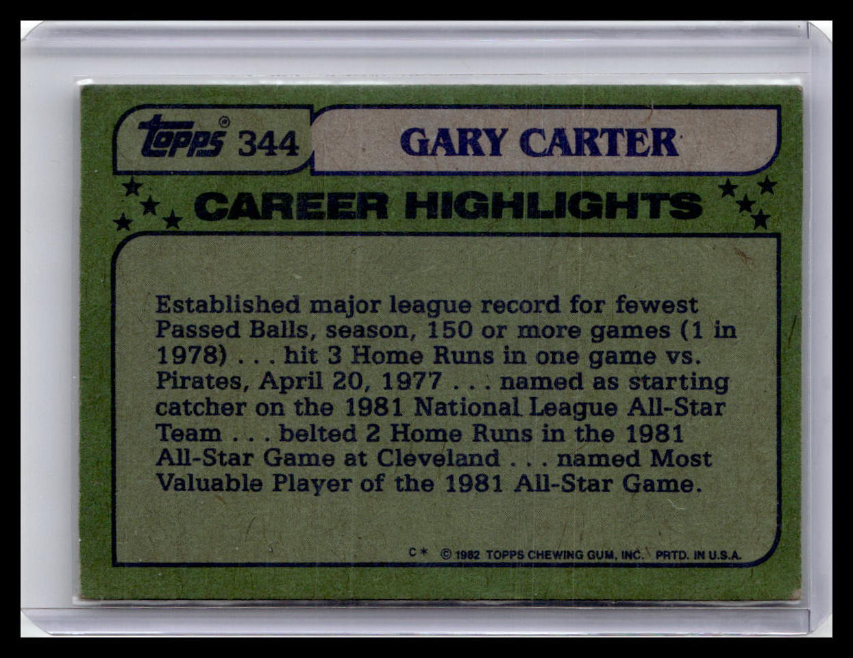 2003 Topps #344 Gary Carter Vintage Embossed