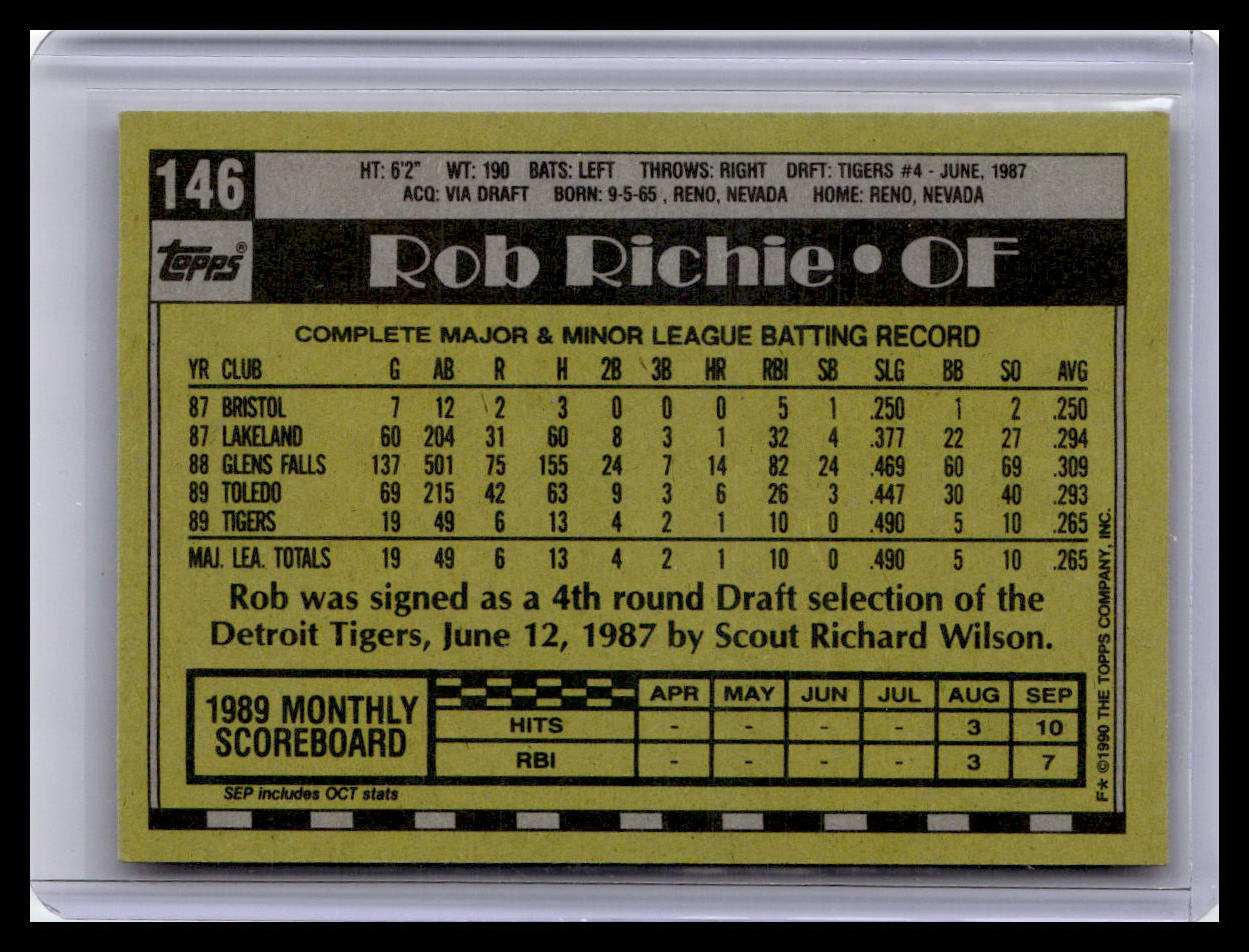 1990 Topps #146 Rob Richie