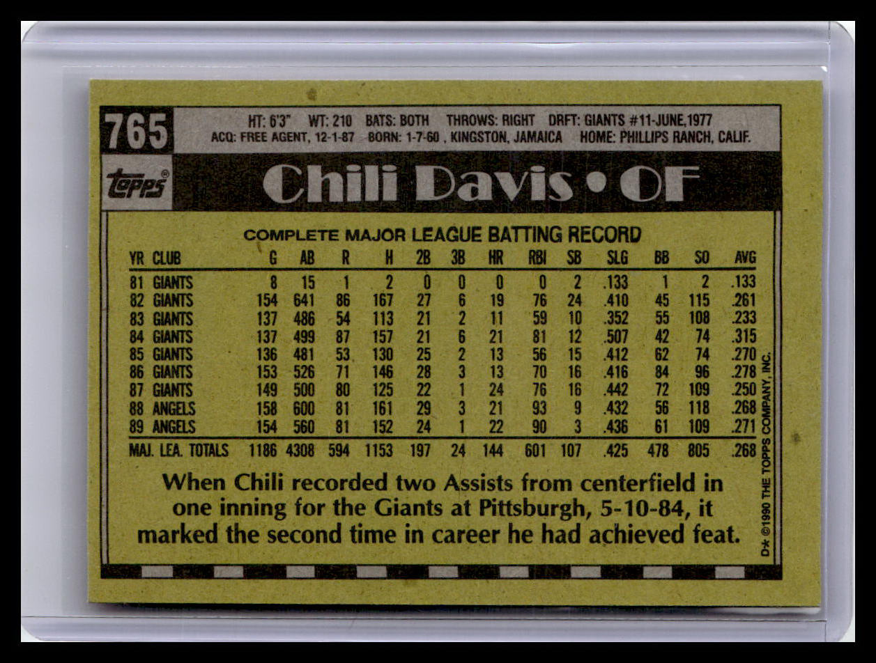 1990 Topps #765 Chili Davis