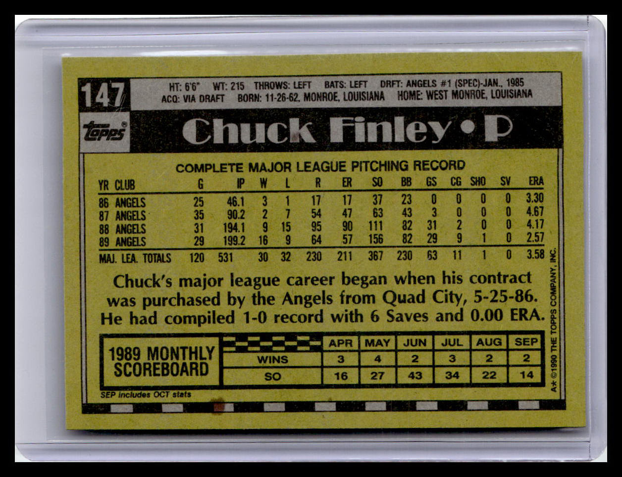 1990 Topps #147 Chuck Finley
