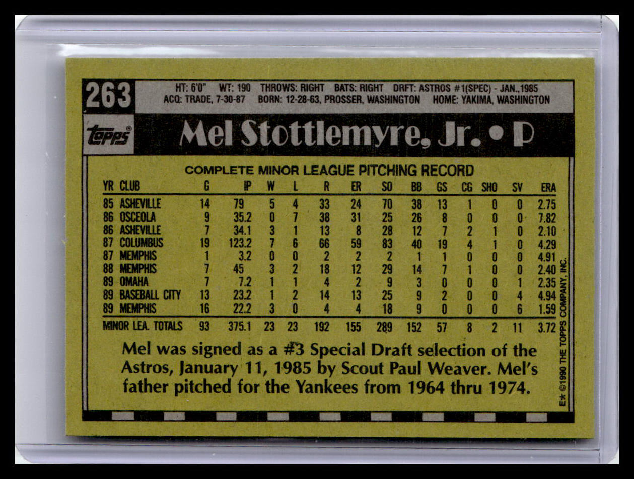 1990 Topps #263 Mel Stottlemyre, Jr.