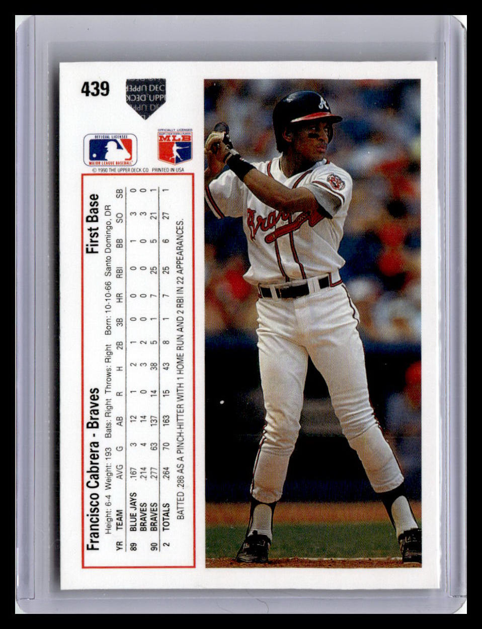1991 Upper Deck #439e Francisco Cabrera