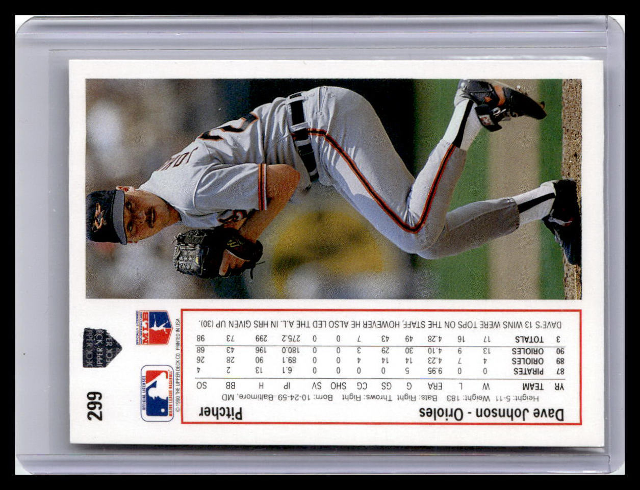 1991 Upper Deck #299 Dave Johnson