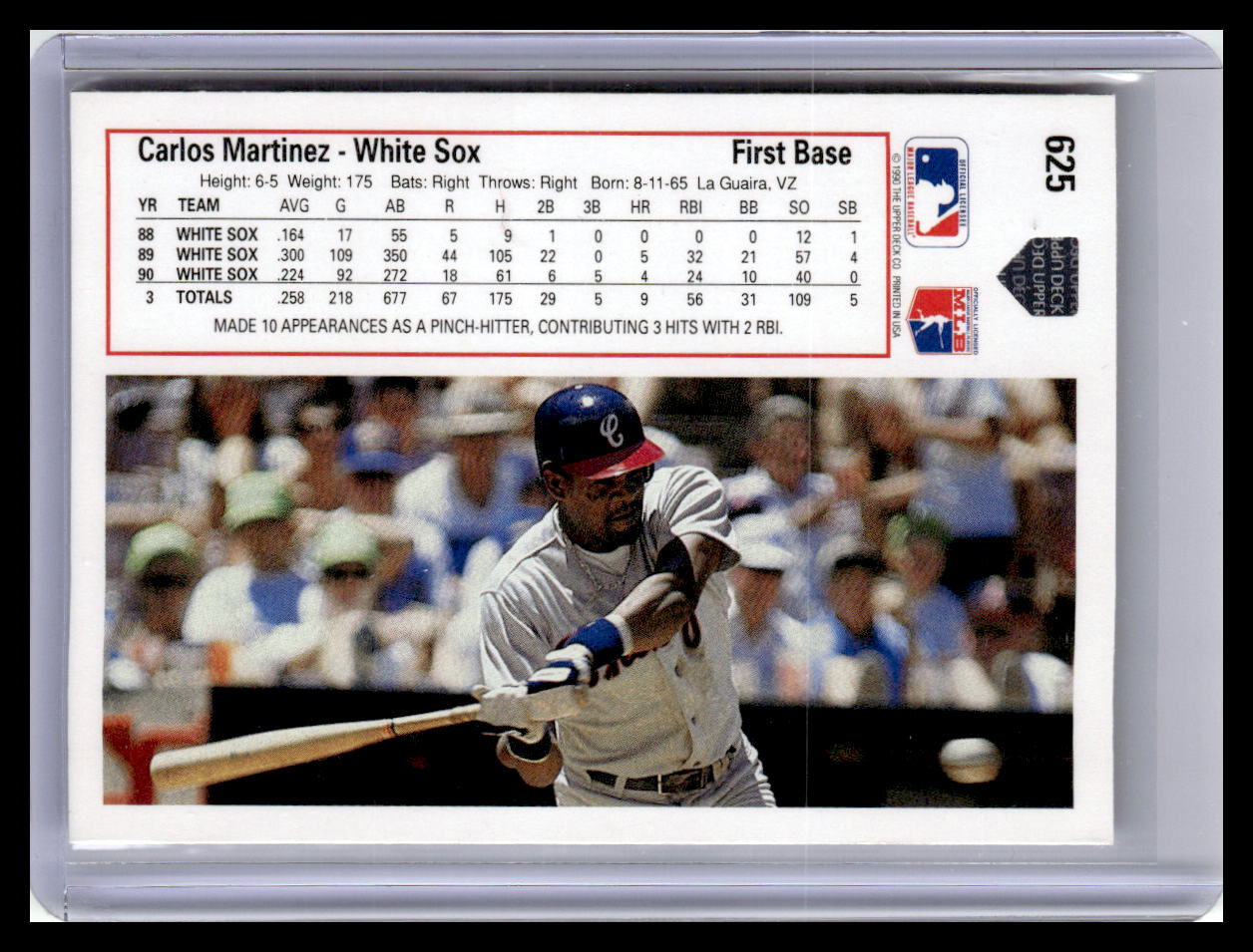 1991 Upper Deck #625b Carlos Martinez