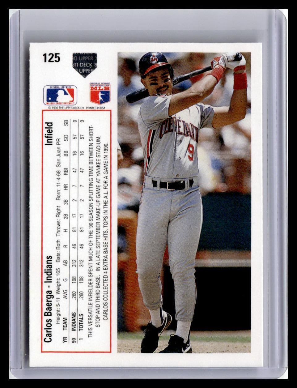 1991 Upper Deck #125c Carlos Baerga