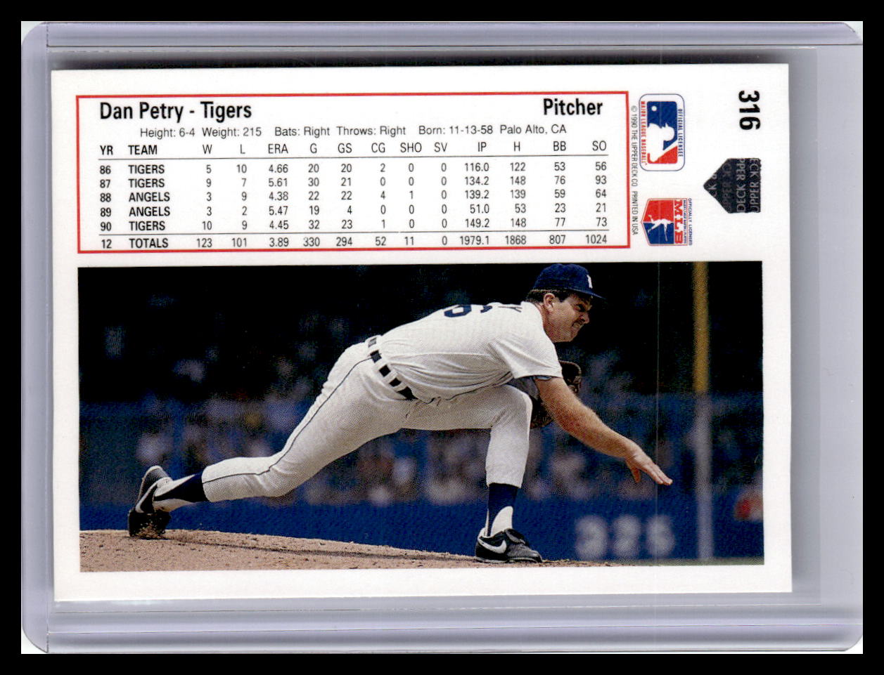 1991 Upper Deck #316 Dan Petry