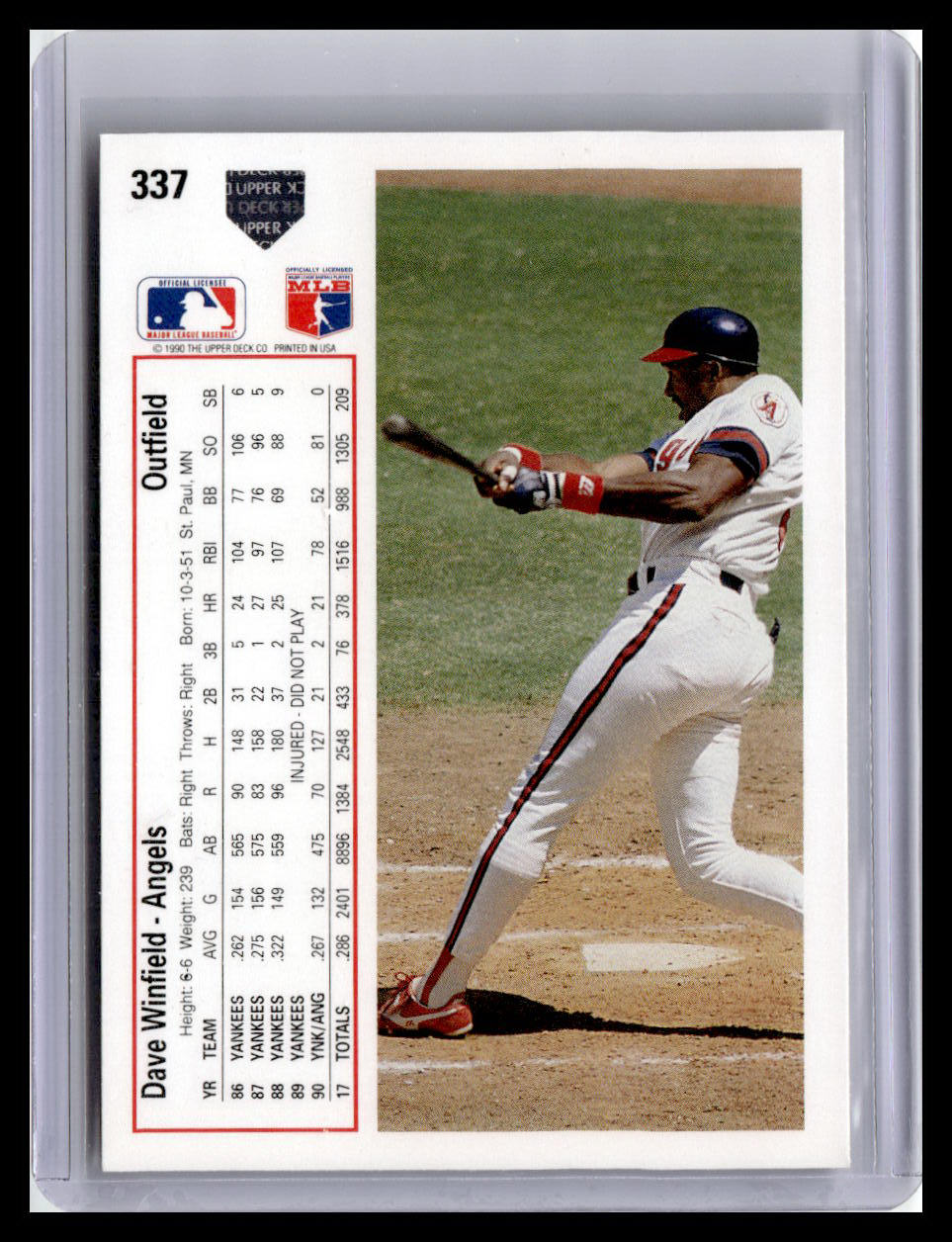 1991 Upper Deck #337c Dave Winfield