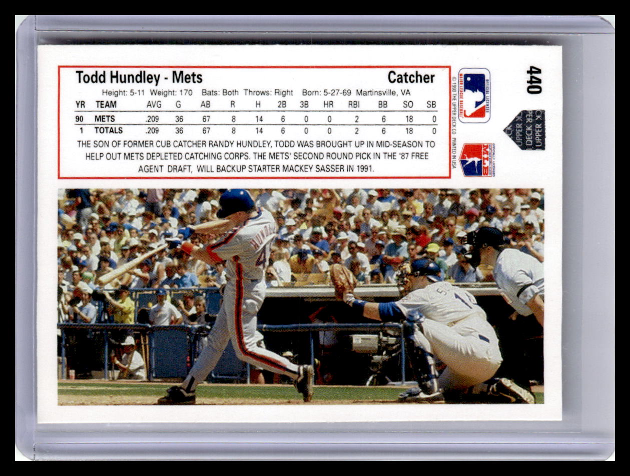 1991 Upper Deck #440b Todd Hundley