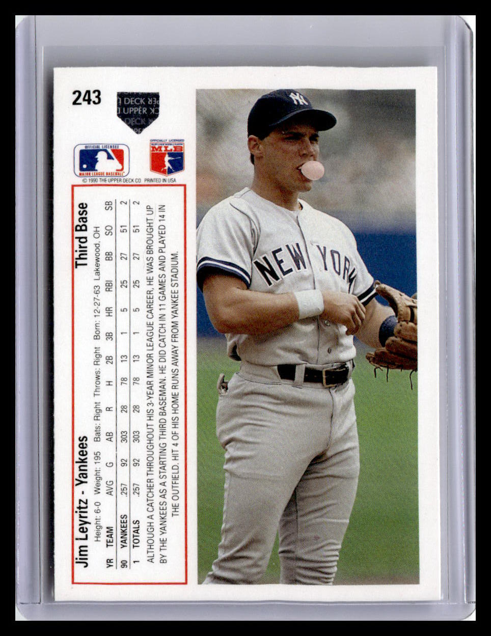 1991 Upper Deck #243 Jim Leyritz