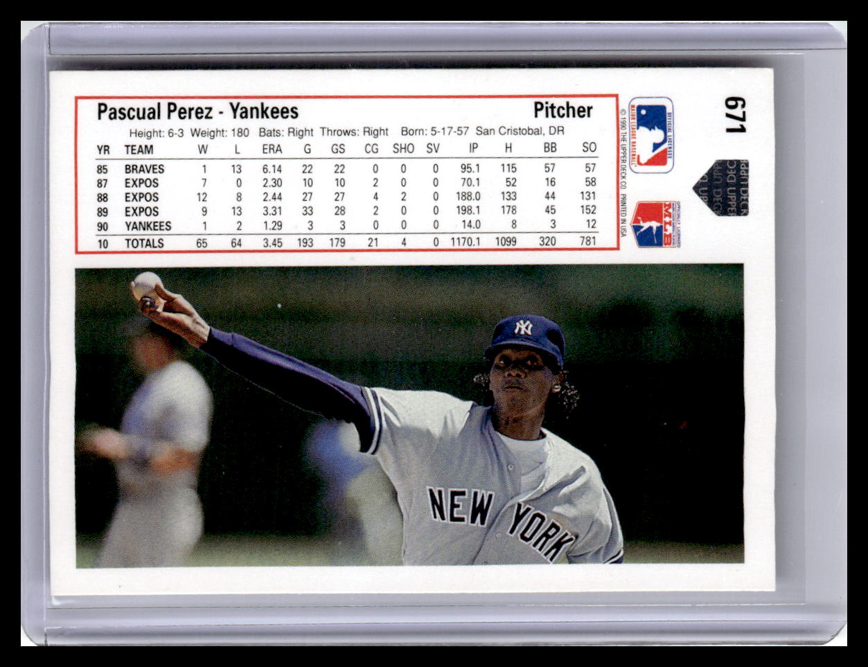 1991 Upper Deck #671b Pascual Perez