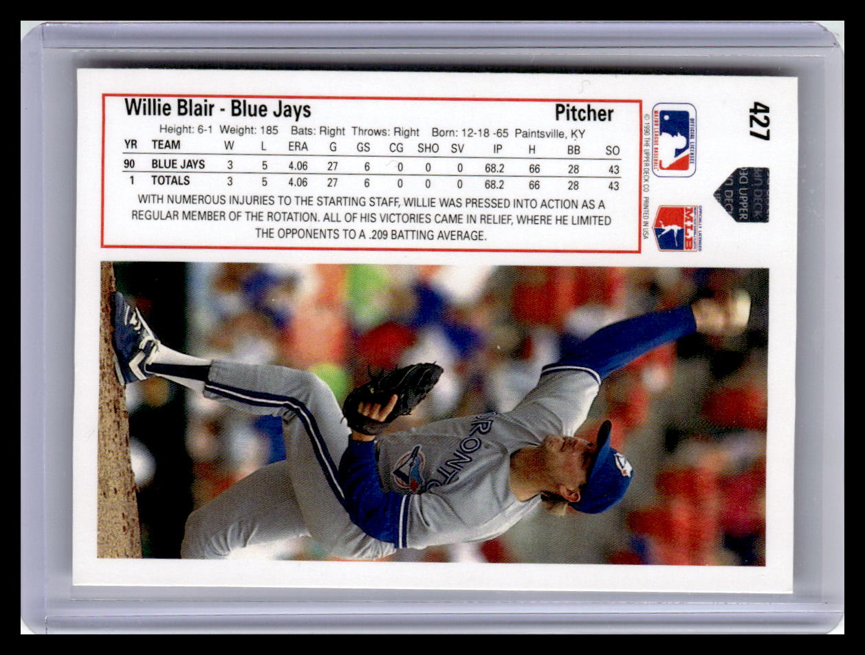 1991 Upper Deck #427e Willie Blair