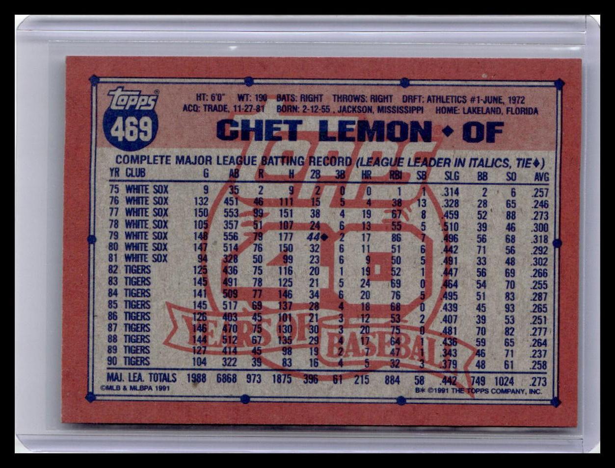 1991 Topps #469 Chet Lemon Desert Shield