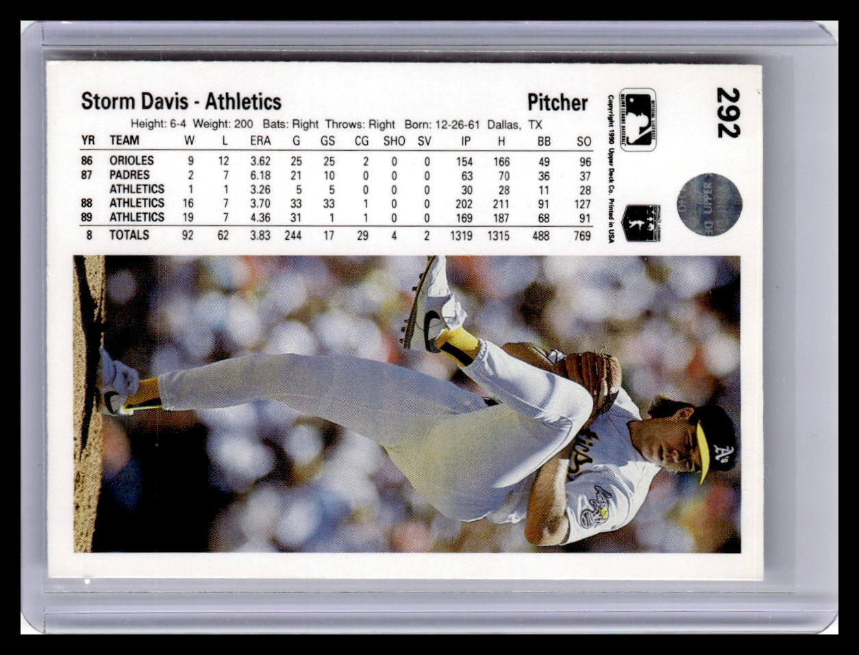 1990 Upper Deck #292 Storm Davis