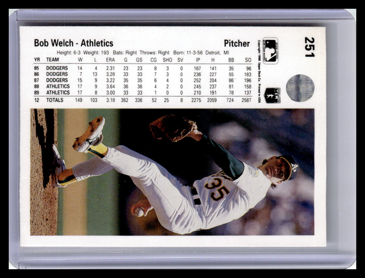 1990 Upper Deck #251 Bob Welch