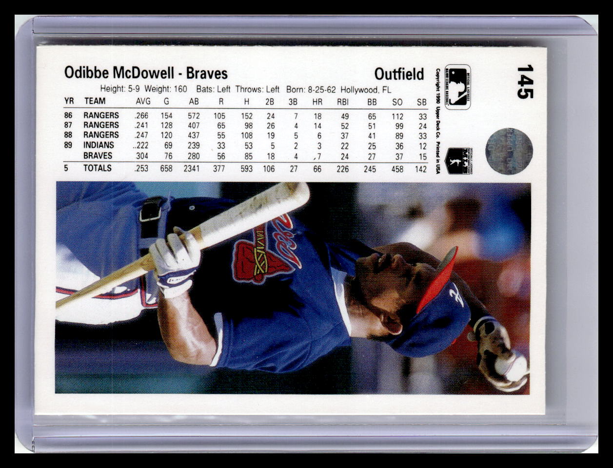 1990 Upper Deck #145a Oddibe McDowell