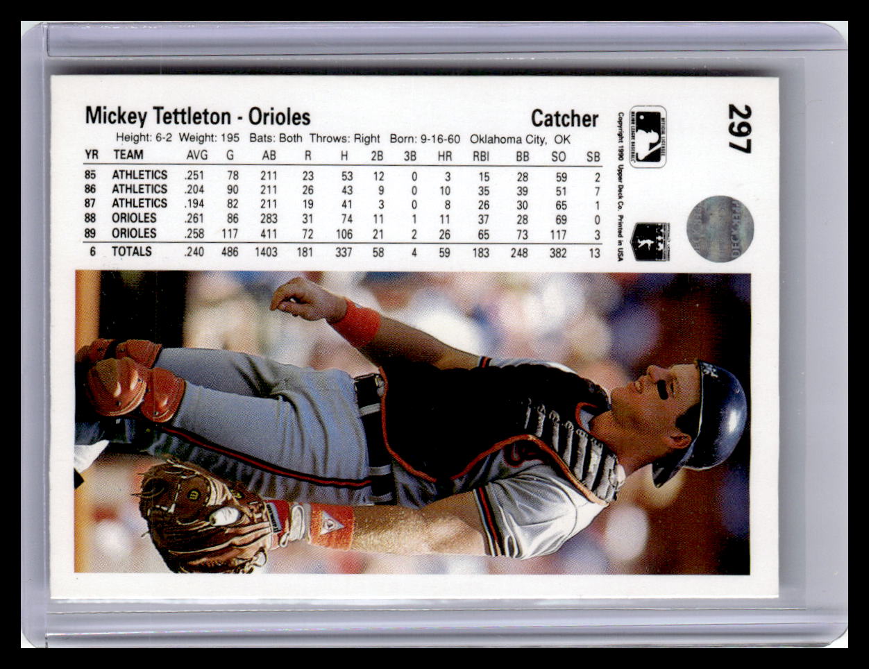 1990 Upper Deck #297 Mickey Tettleton