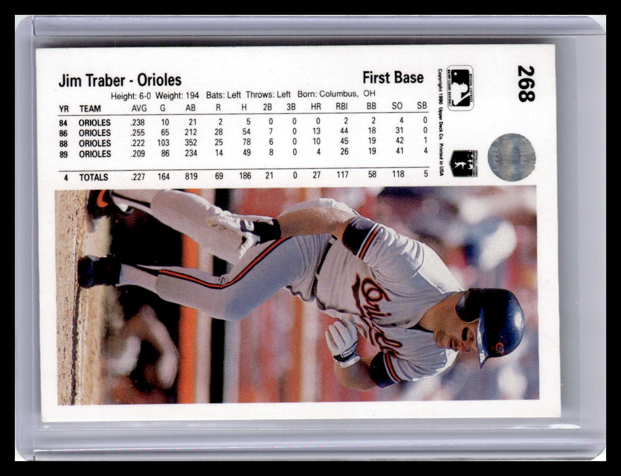 1990 Upper Deck #268 Jim Traber