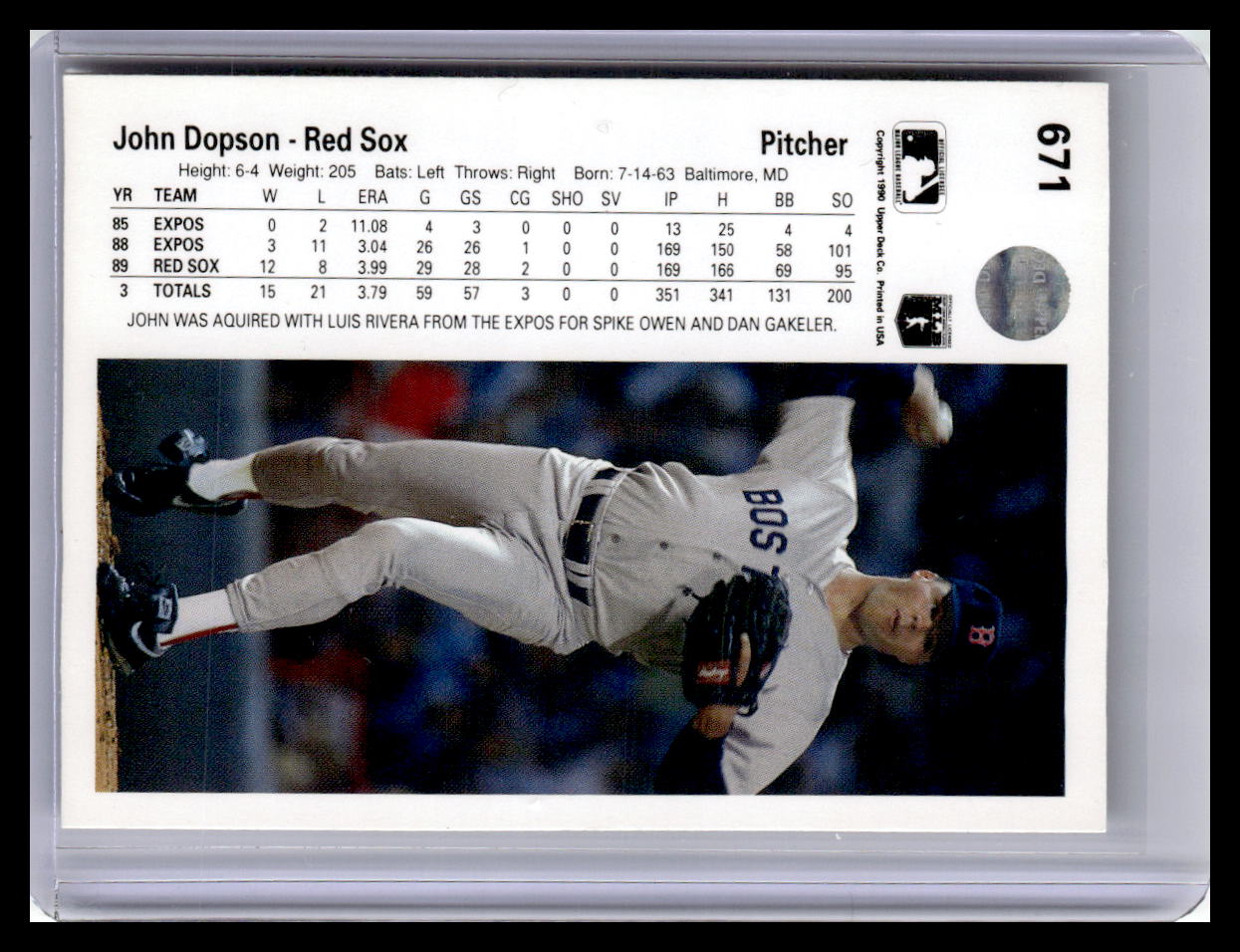 1990 Upper Deck #671 John Dopson