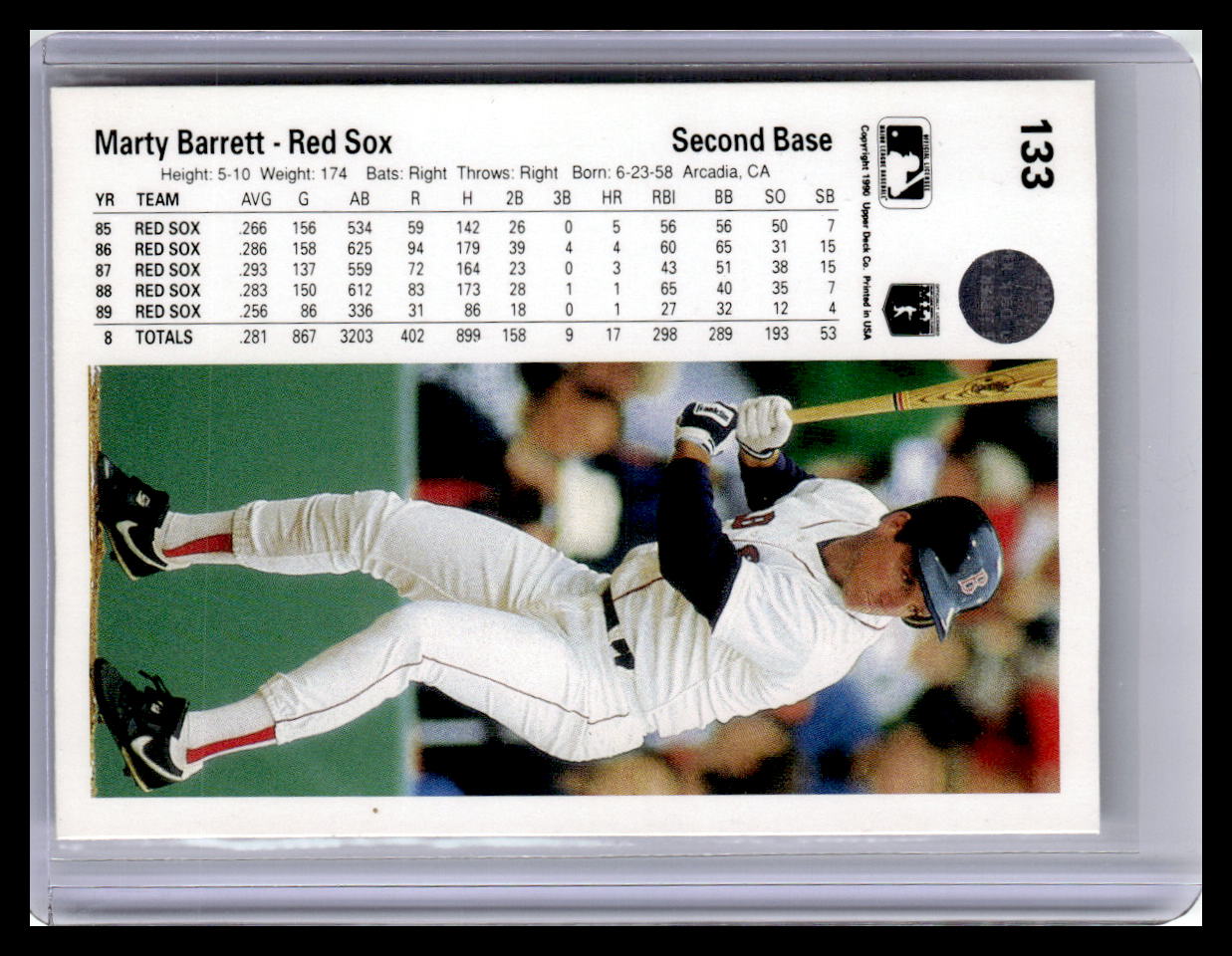 1990 Upper Deck #133b Marty Barrett