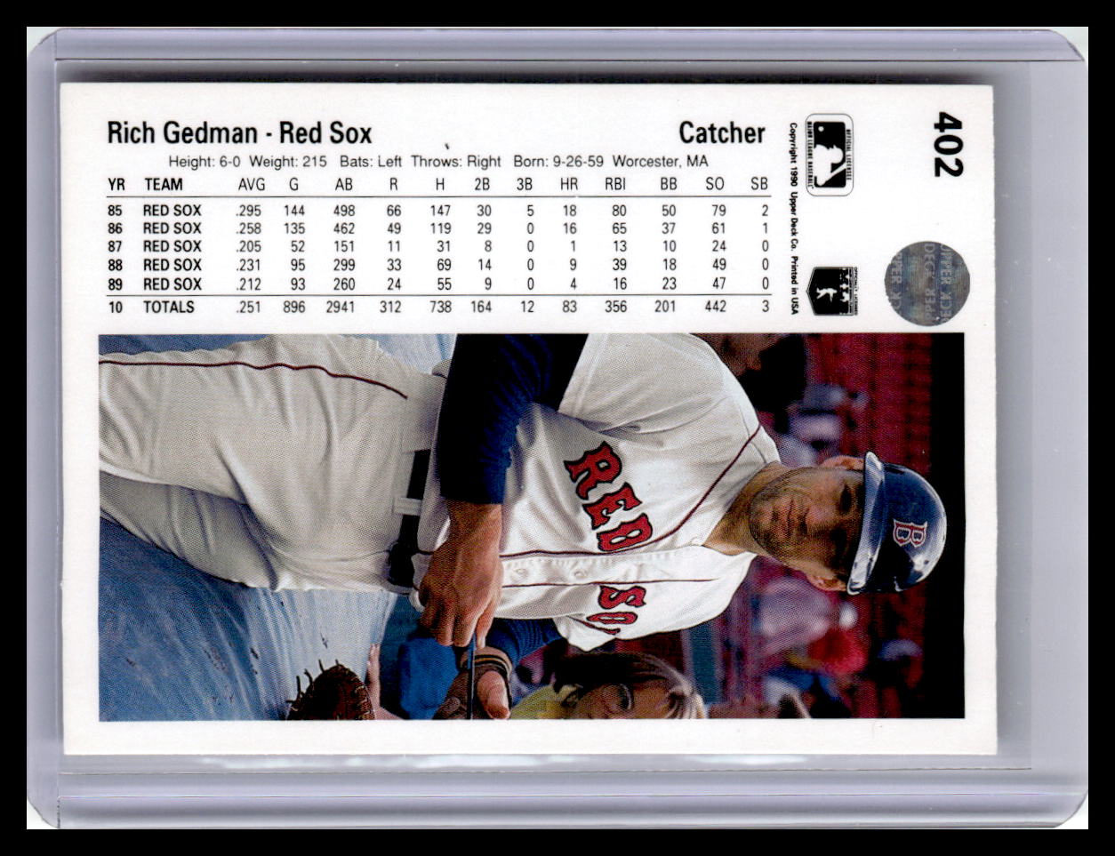 1990 Upper Deck #402 Rich Gedman
