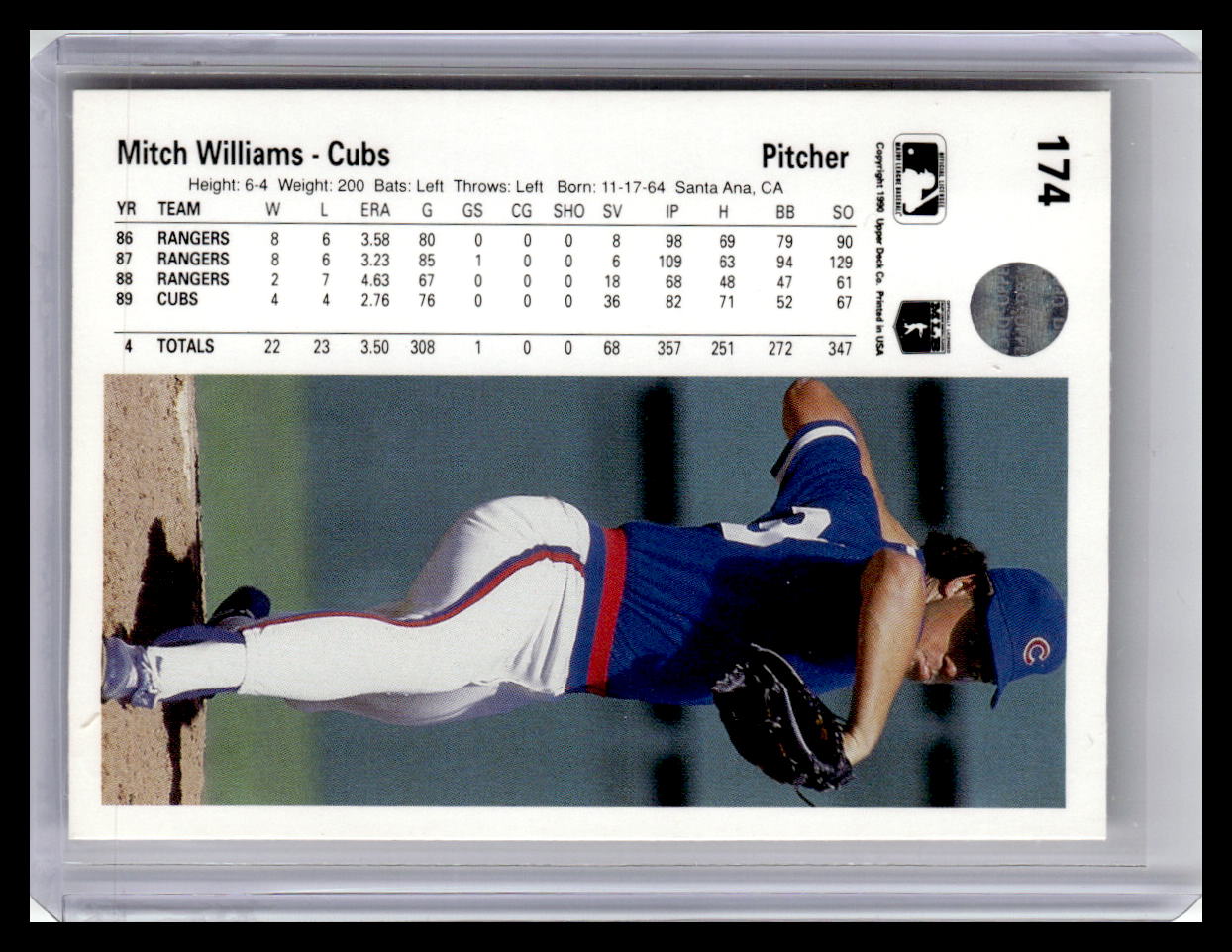 1990 Upper Deck #174a Mitch Williams