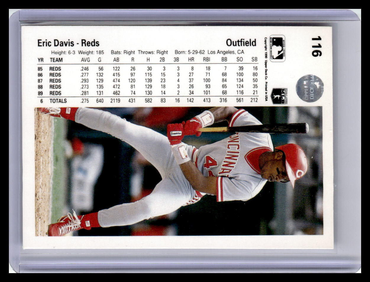 1990 Upper Deck #116b Eric Davis