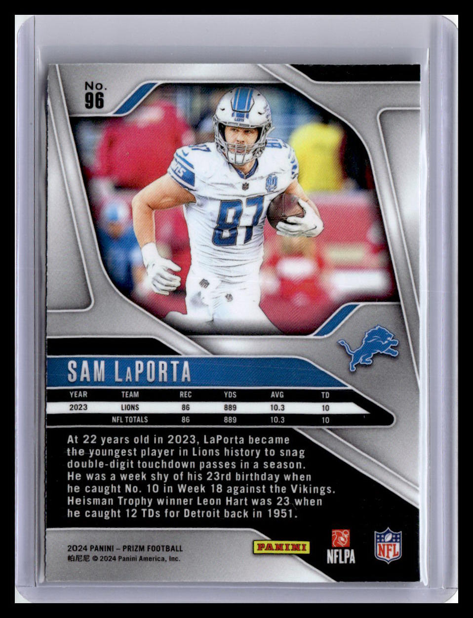 2024 Panini Prizm #96 Sam LaPorta