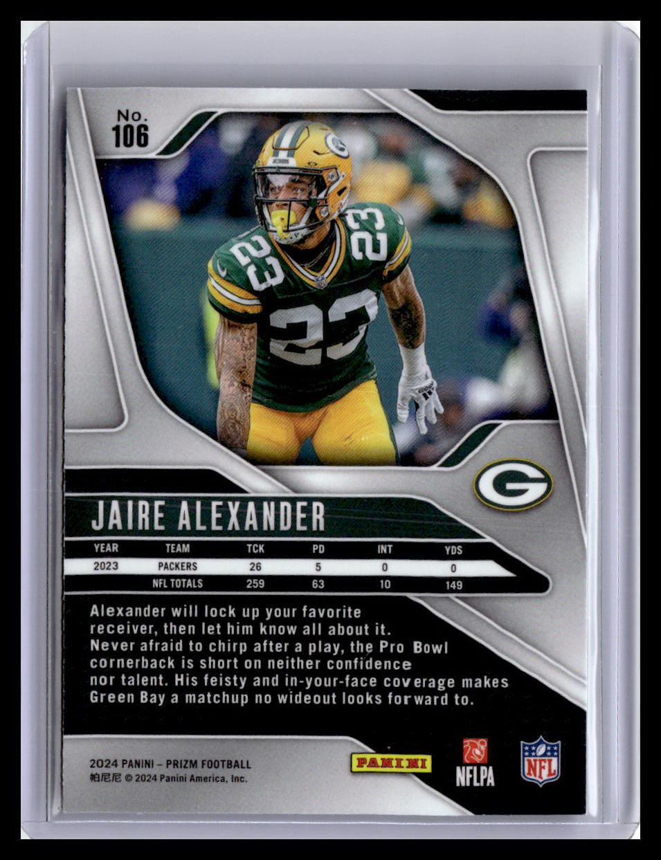 2024 Panini Prizm #106 Jaire Alexander Silver