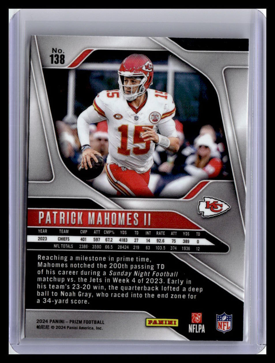 2024 Panini Prizm #138 Patrick Mahomes II