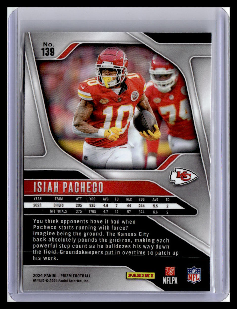 2024 Panini Prizm #139 Isiah Pacheco Pink