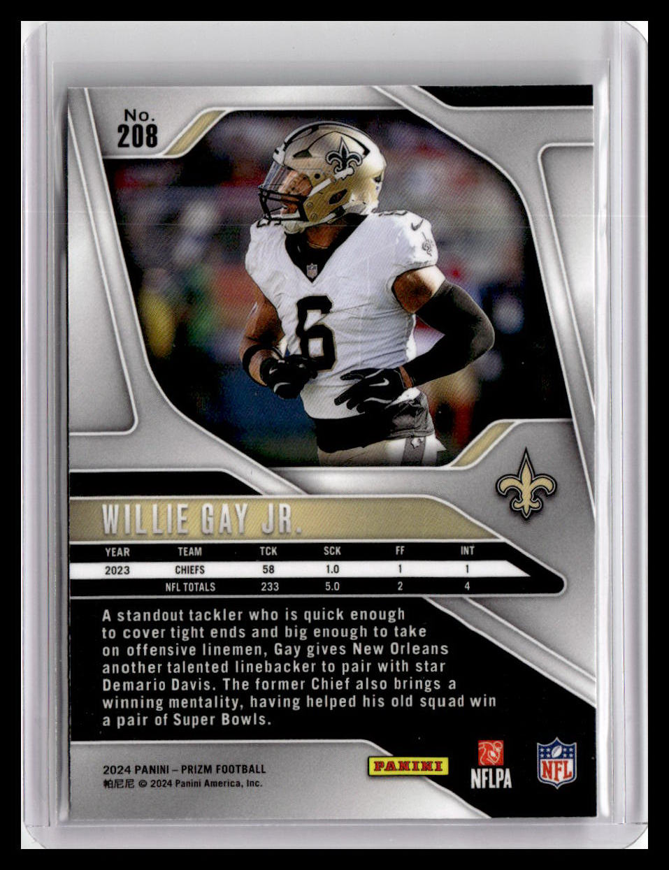 2024 Panini Prizm #208 Willie Gay Jr.