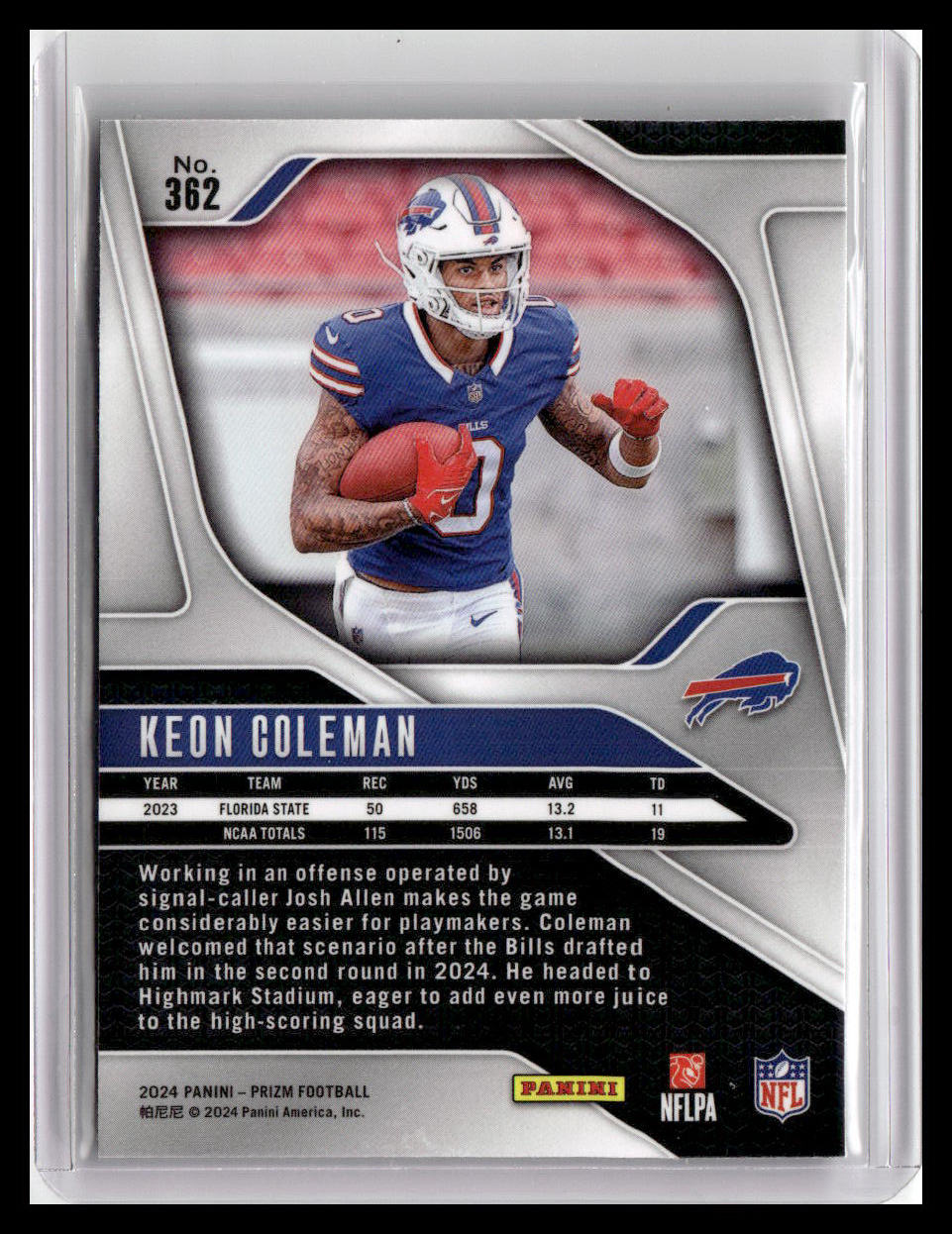 2024 Panini Prizm #362 Keon Coleman