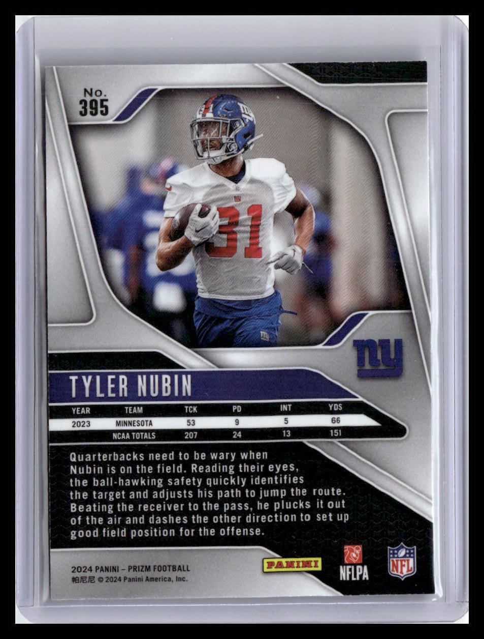 2024 Panini Prizm #395 Tyler Nubin