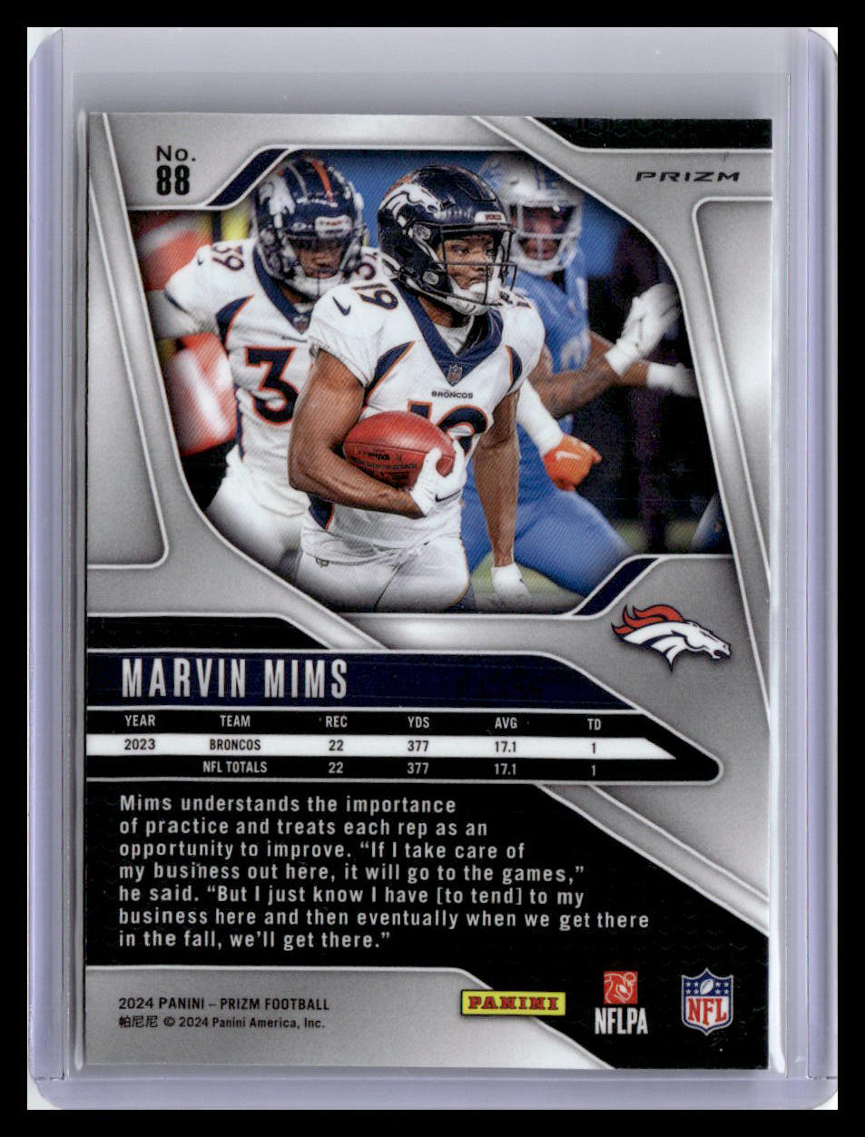 2024 Panini Prizm #88 Marvin Mims Silver