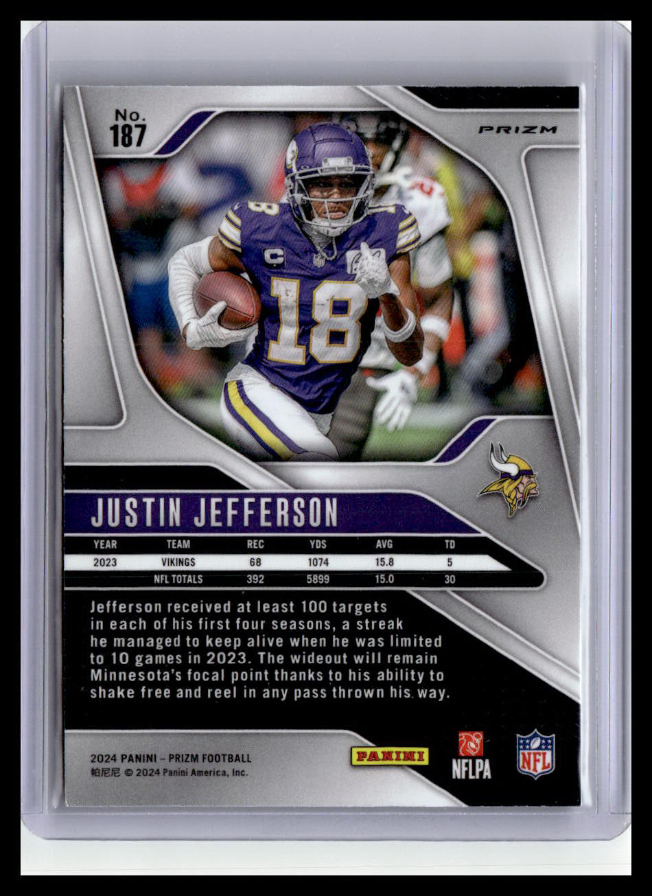 2024 Panini Prizm #187 Justin Jefferson Purple Wave #/99