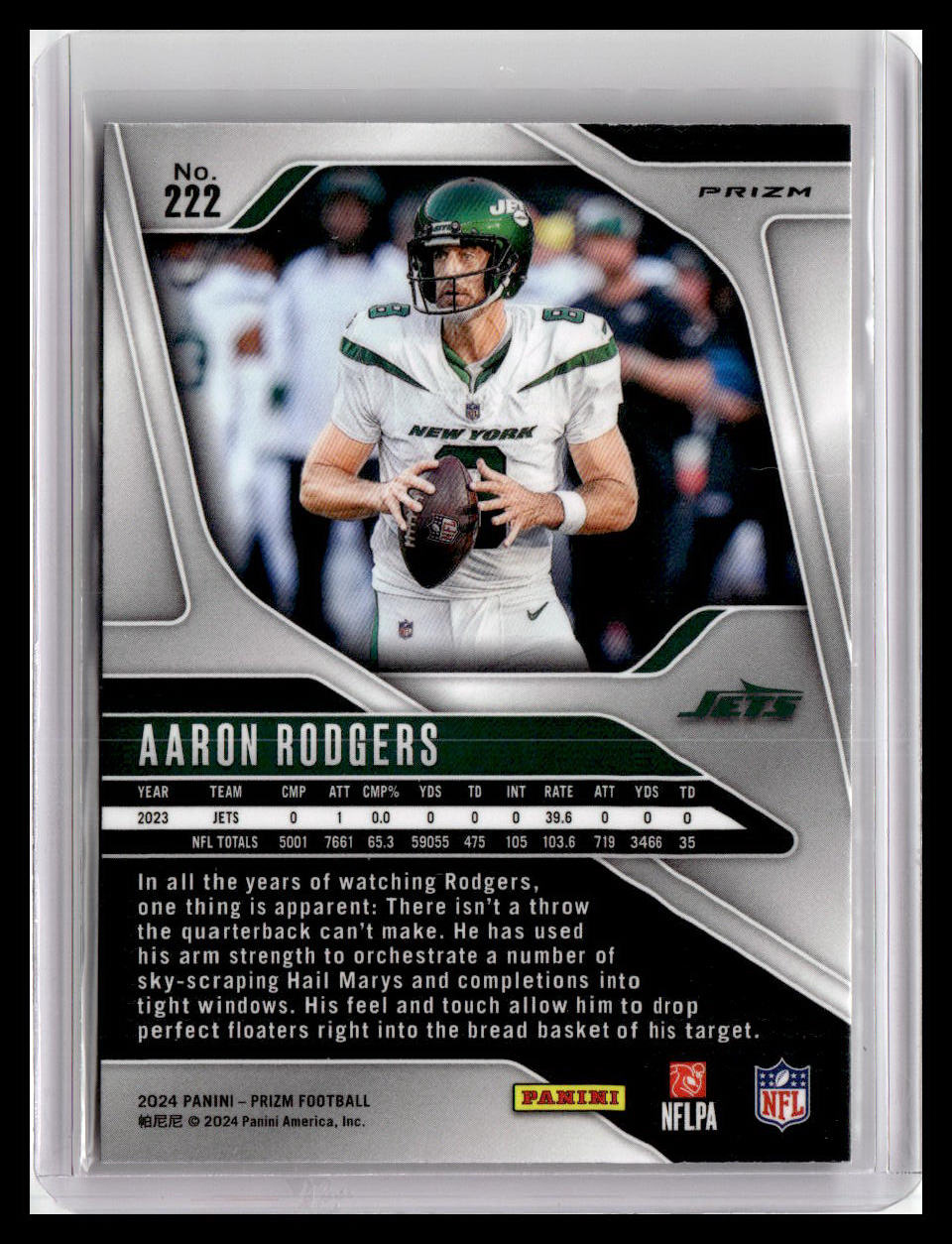2024 Panini Prizm #222 Aaron Rodgers Orange Disco Prizm
