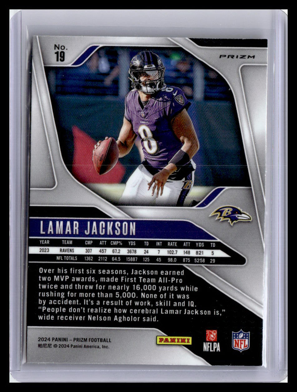 2024 Panini Prizm #19 Lamar Jackson Orange Disco Prizm