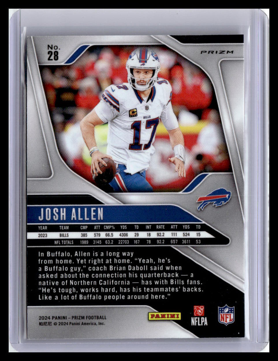 2024 Panini Prizm #28 Josh Allen Orange Ice