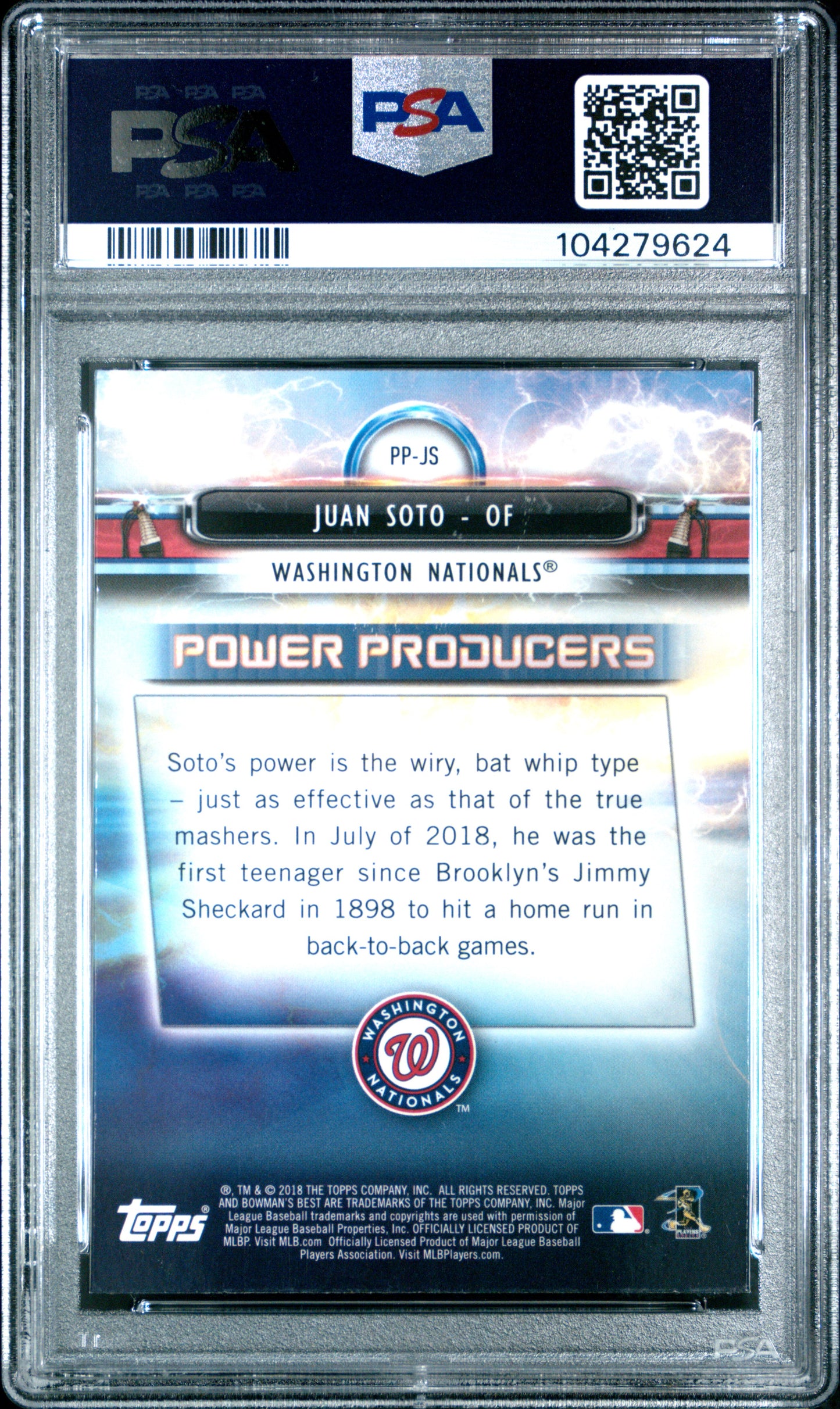 2018 Bowman'S Best Power Producers #PPJS Juan Soto Power Producers PSA 10