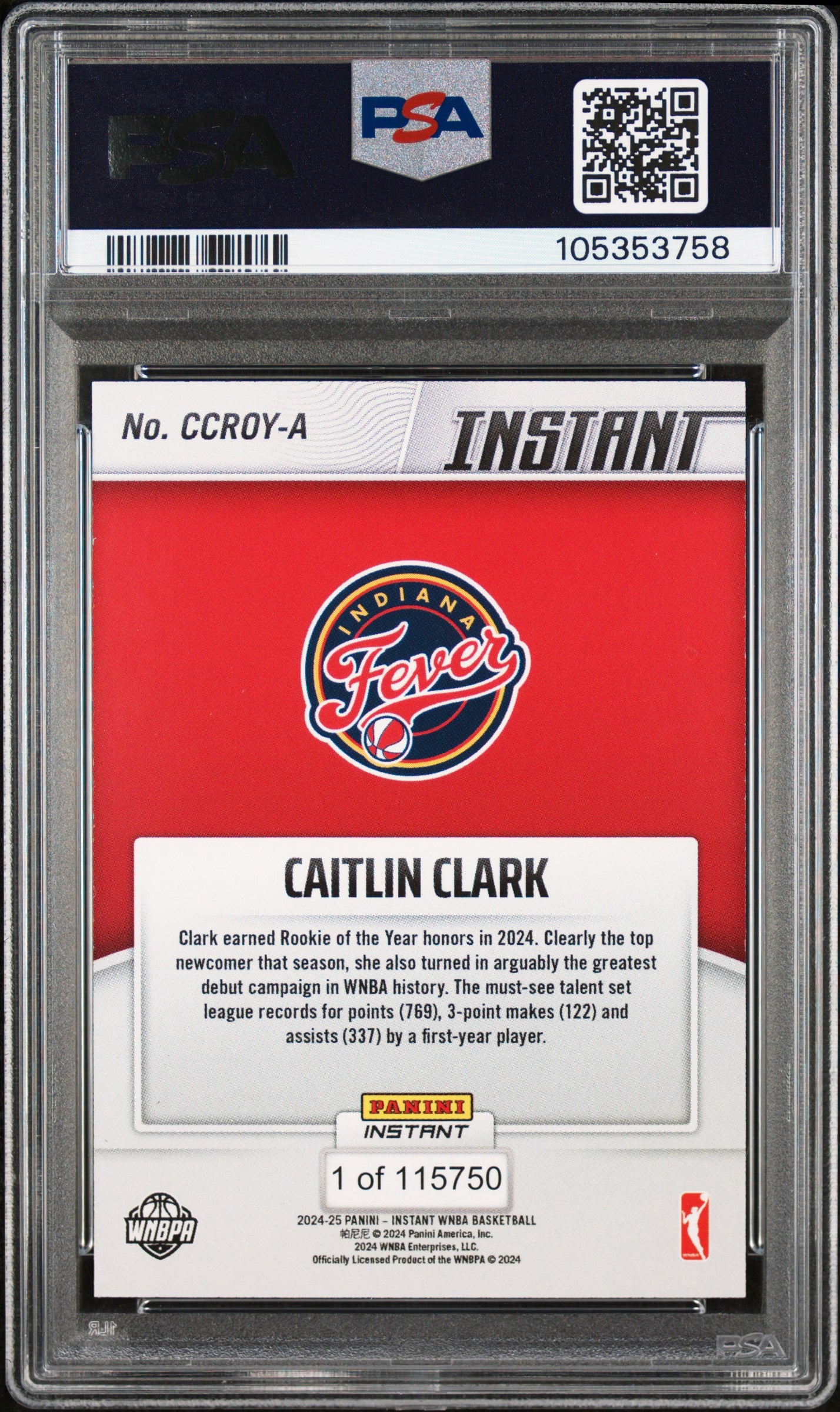 2024 Panini Instant WNBA ROTY #A Caitlin Clark PSA 9