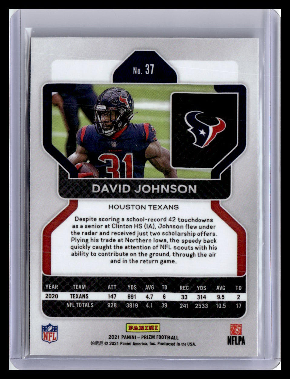 2021 Panini Prizm #37 David Johnson