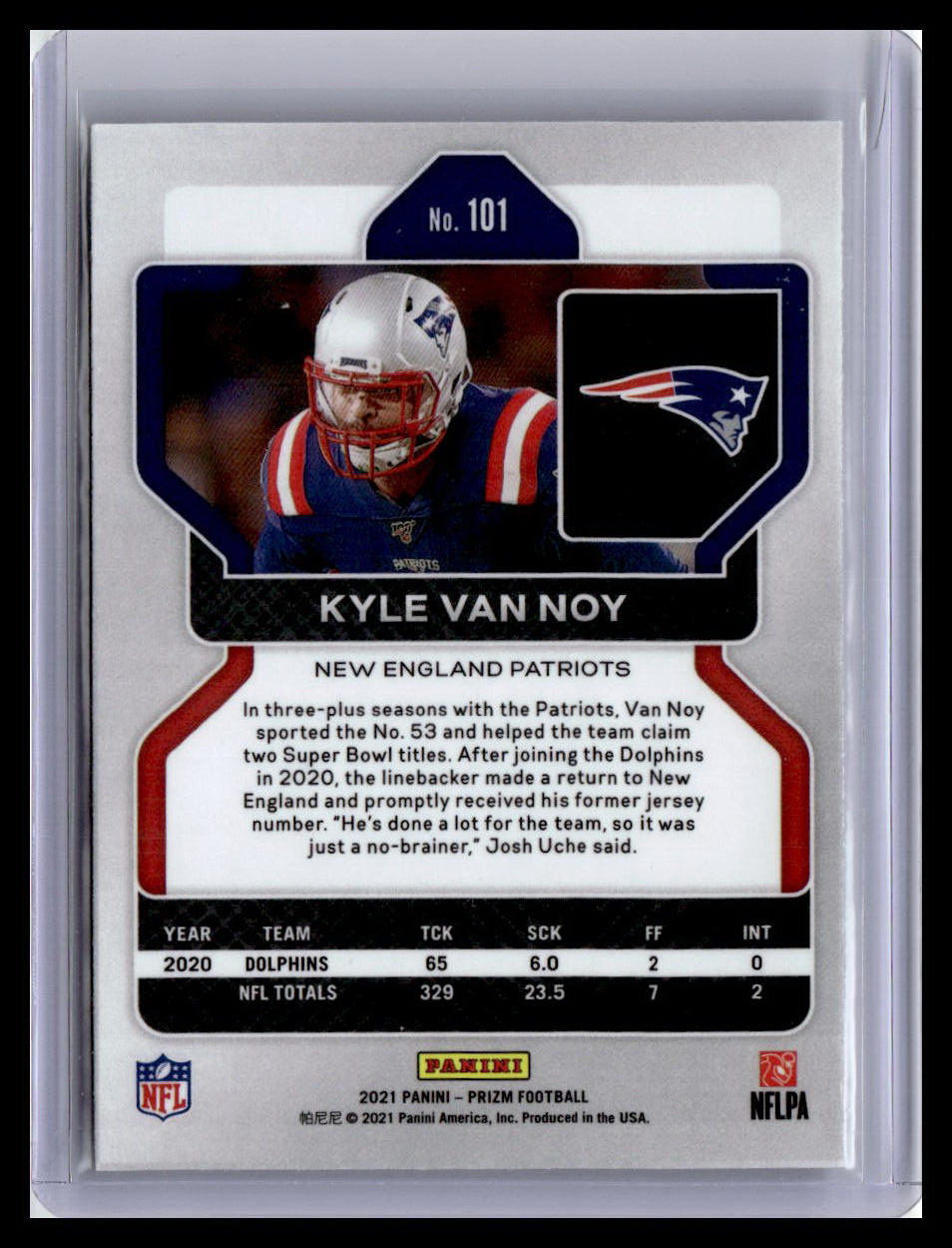2021 Panini Prizm #101 Kyle Van Noy