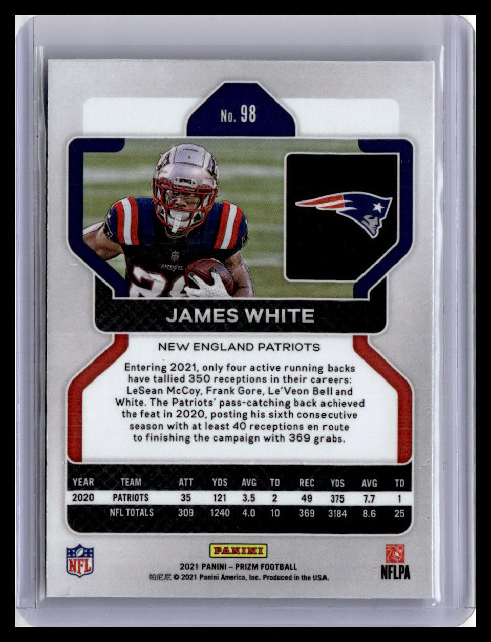 2021 Panini Prizm #98 James White