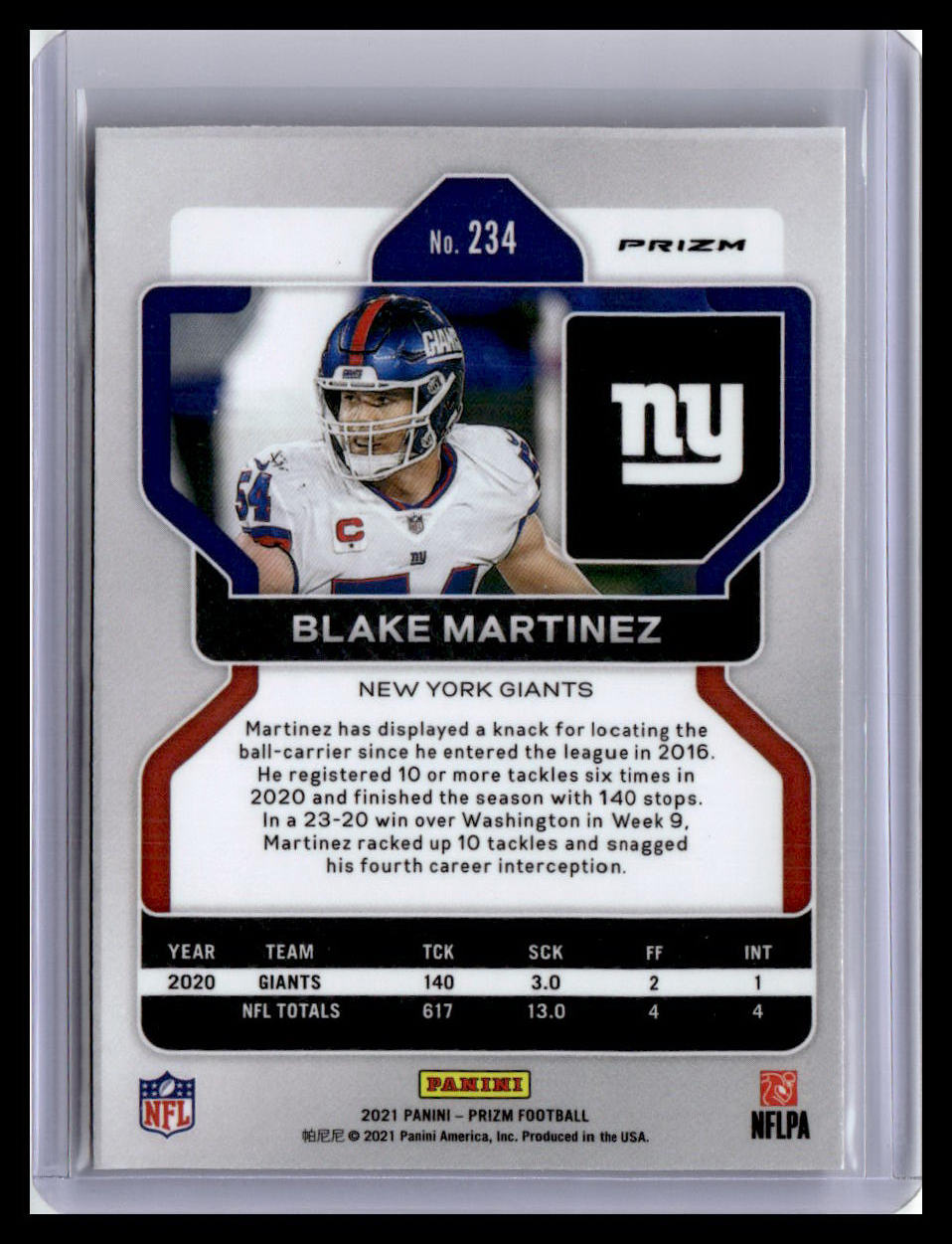 2021 Panini Prizm #234 Blake Martinez Disco