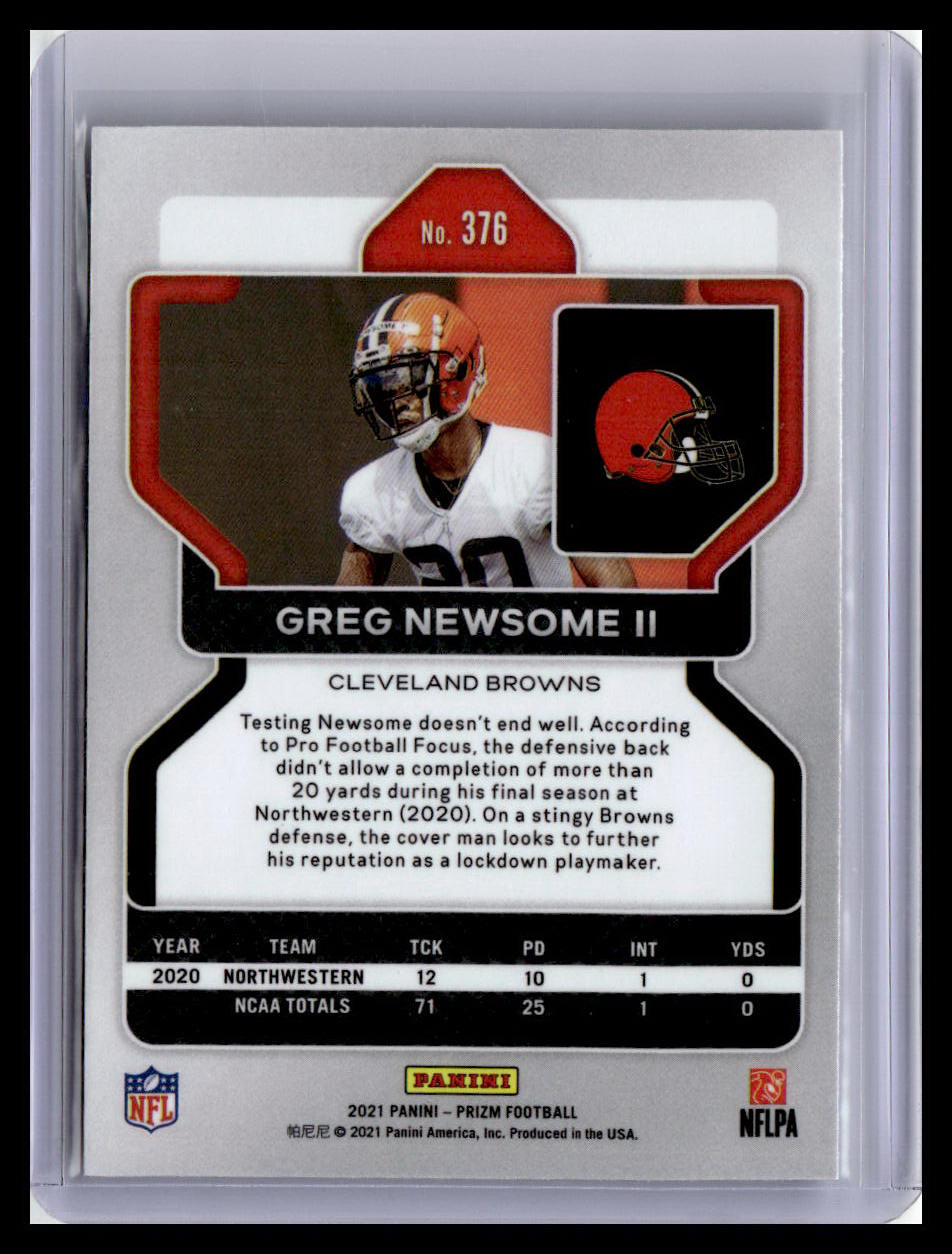 2021 Panini Prizm #376 Greg Newsome II