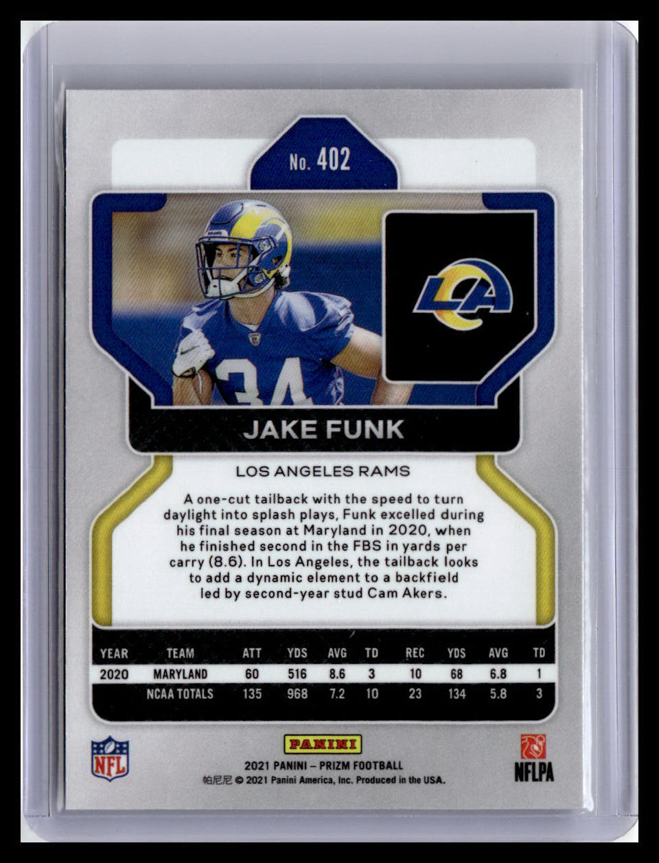 2021 Panini Prizm #402 Jake Funk